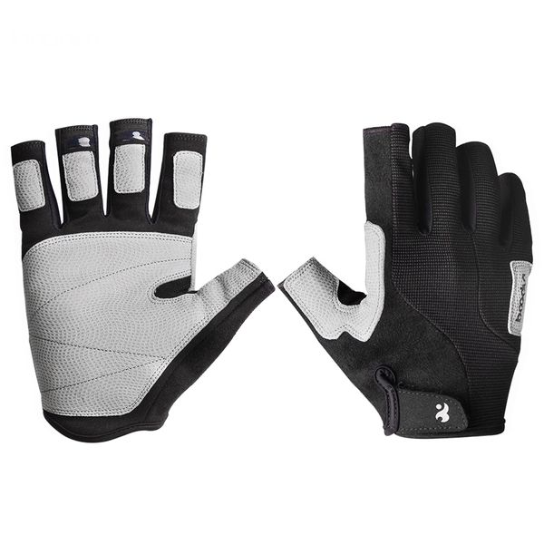 sport gloves half-finger climbing gloves for outdoors mountain climbing hiking fishing climbing gloves, Black